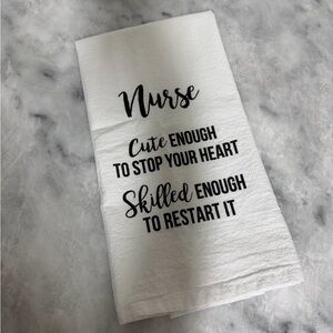 Nurse Themed White Tea Towel
